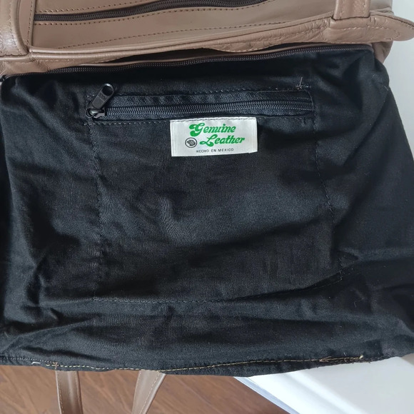 genuine leather,shoulder bag, Kim Rogers,brown Boho,hippie,multipockets. - Picture 14 of 17